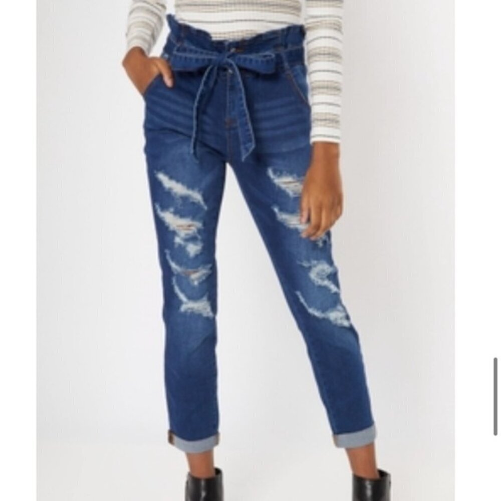 Rue21 Paperbag Waist Cuffed Jeans Size Medium NWT